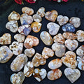 Wholesale Natural Pink Flower Agate Crystal Palm Healing Heart Stones for  Meditation