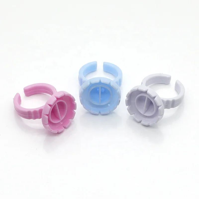 Wholesale Eyelash Extension Tools Plastic Eyelash Accessories Glue Holder Ring 100pcs/pack for Eyelash Extension