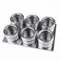 China 6PC Seasoning Kitchen Storage Metal Jars Magnetic Spice Tin Rack and Set for Seasoning Storage