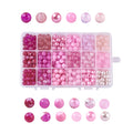 8 MM Mixed Style Pink Glass Seed Beads for Bracelet Jewelry Making Handcrafted Loose Beads