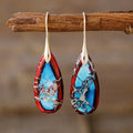 Fahion Summer Bohemia Earrings Trendy Butterfly Shape Natural Stones Pendant Jewelry Simple Jade Jewelry