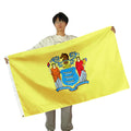 Promotional Product Customized Election Flag 3X5 Feet 100% Polyester Knitted Flying Handheld New Jersey Flag