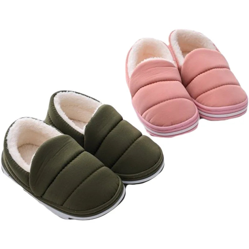Stock Processing Thick Soled slippers Warm Home Winter Children's Insulated Shoes