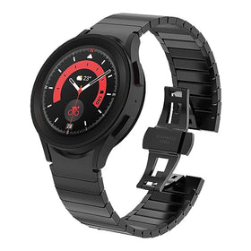 20mm 316L Stainless Steel Watch Strap Curved End Quickly Release Button Solid Watch Band for Samsung Galaxy Watch 4/5/5 Pro Band