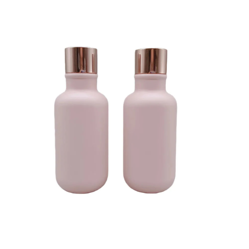 Luxury Healthy Pink Frosted Matte Toner Empty Plastic Bottles 100ml for Face Cream & Skin Care Serum