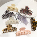 Women Girls Tortoise Pattern Strong Bun Hold Hairgrips Tortoise Leopard Banana Acetate Hair Claw Clips for Thick Hair