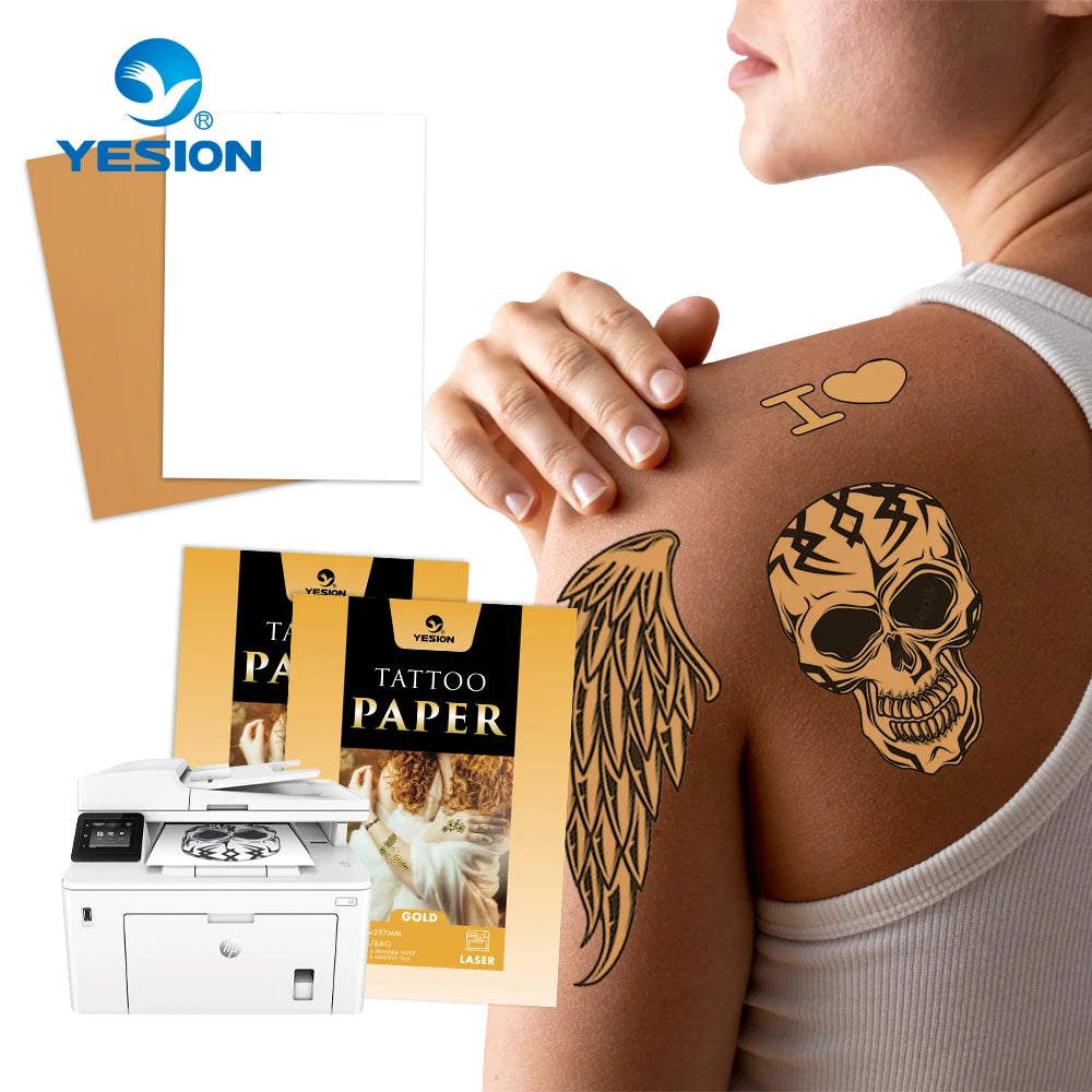 YESION GOLD Blank A4 Tattoos Paper A4 Size Laser Tattoo Paper Body Tattoo Water Transfer Paper
