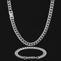 KRKC Drop Shipping RTS Stock No MOQ Rhodium Silver Plated Stainless Steel 8mm Cuban Link Chain Necklace Men