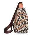 High Quality Trendy PU Leather Chest Bag for Women Waterproof Multifunctional Leopard Print Zipper Fashionable Summer Sling Bag