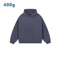 Retro Men's 100% Cotton 400g Hoodie Casual Washed Look High Street Fashion Hooded Male Teenagers' Boxy Autumn Digital Solid Worsted