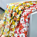 New Promotion Latest 45s Spun Viscose Island Challis Custom Sunflower Printed 100% Rayon Hawaiian Fabrics