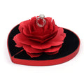 Large Packaging Creative Expandable Rose Preserved Flowers Ring Heart Shape Gift Box Necklace Rings Foldable Jewelry Box
