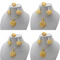 DAIHE New Fashion 24k Gold Plated Bride Jewelry Necklace Earrings Ring Three-Pieces Set