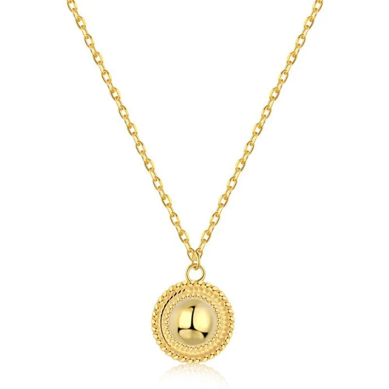 Round Men Ladies Glossy 18k Gold Luxury Jewelry for Women Wholesale Sterling Silver 925 Heart Pendant Necklace
