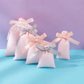 12X15cm Pink Velvet Earrings Packaging for Women Organizer Crystal Diamond Dust Pouch with Ribbon Bijoux Broaches