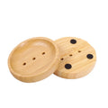 Modern Round Bamboo Soap Holder Eco-Friendly and Reusable Wood Soap Dishes for Home Bathroom Custom Logo Stocked