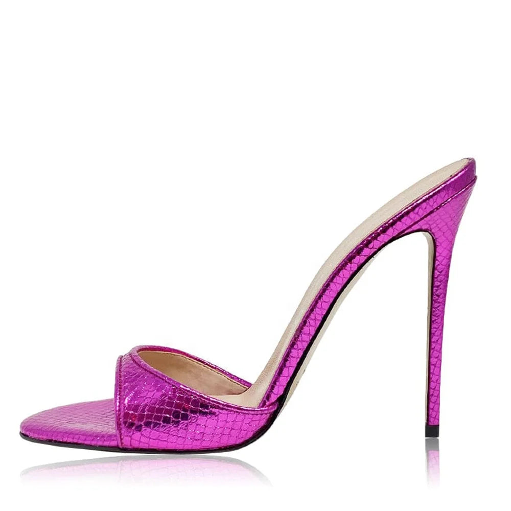 Fashion Ladies Heel Mules Open Toe Stiletto High Heel Sandals