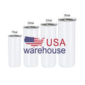 20oz Double Walled Insulated Coffee Cup Stainless Steel 20 OZ 30 Ounce Straight White Sublimation Blanks Tumbler