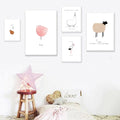 Nordic Canvas Poster Cartoon Cute Animal Wall Hangings Kids Room Home Decor Art