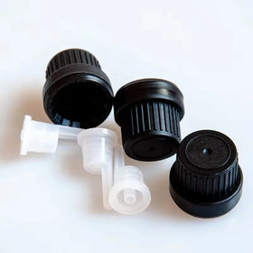 18mm 18/410 Black White Child-proof Enssial Oil Screw Top Plastic Cap with Plug