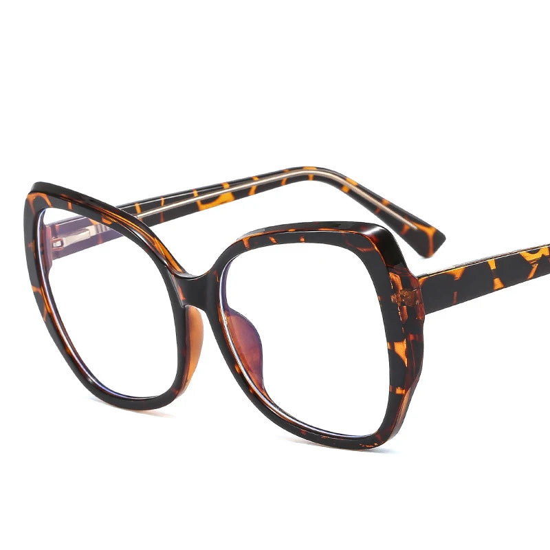 Women Lamination Color Tr Material Glasses Frames Lady Oversized Cat Eye Optical Eyeglasses Frame