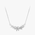 Ailmay 925 Sterling Silver Beautiful Daisy Smiling Flower Pendant Necklaces Clear Zircon for Women Silver Jewelry