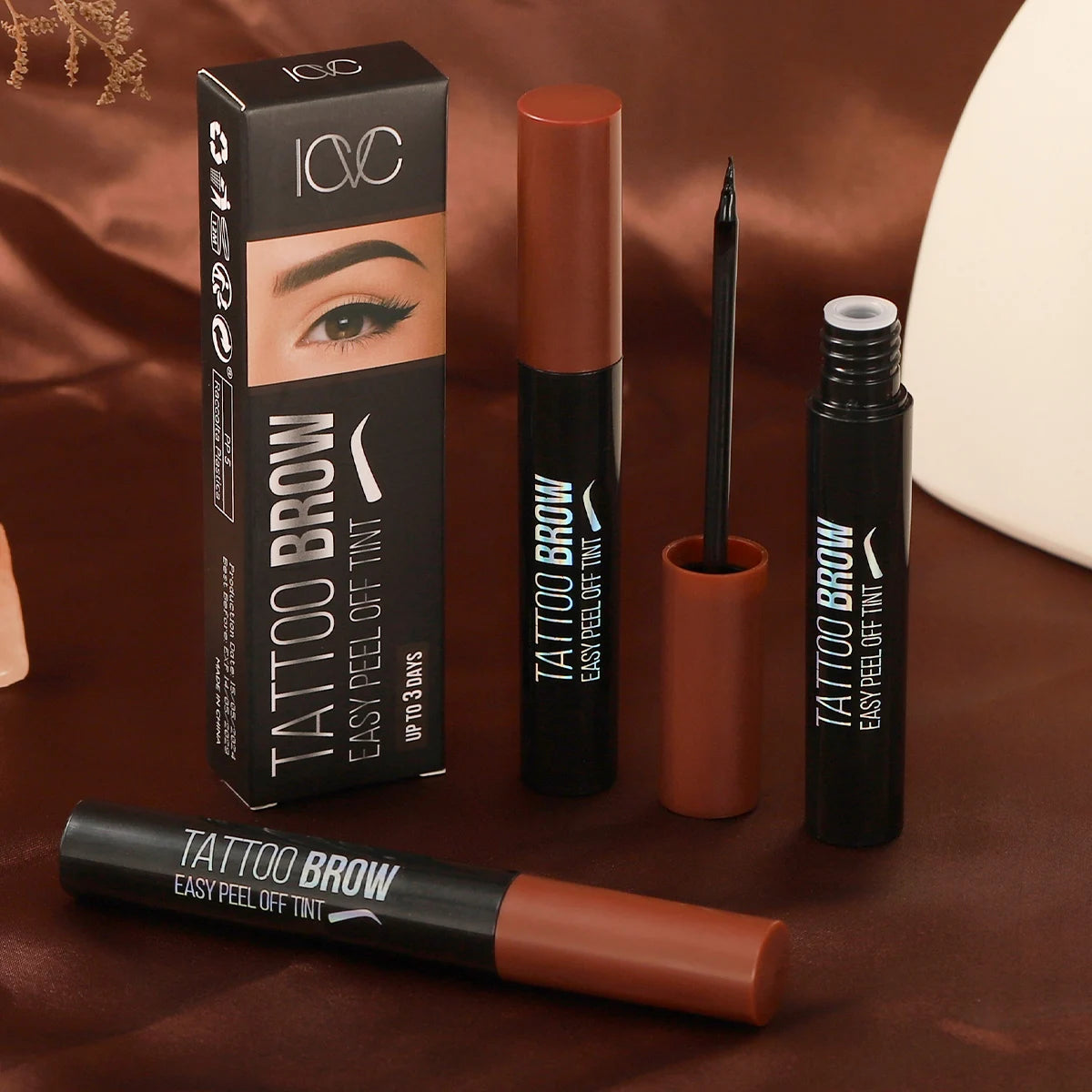 Waterproof Organic Dark Brown Liquid Eyebrow Peel off Tint Gel Private Label Semi Permanent Eyebrow Tint Professional