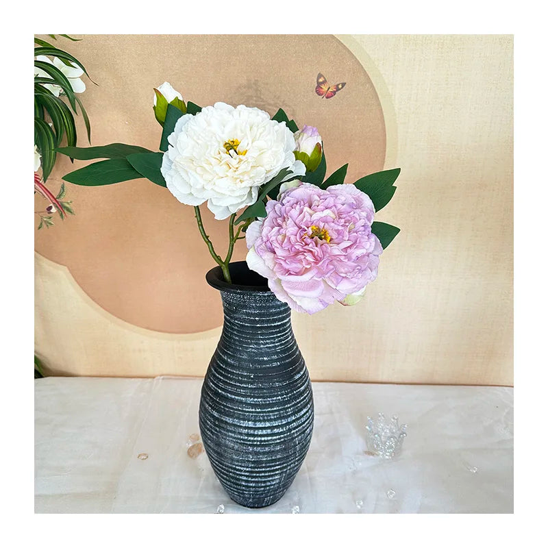 QYY XIANG 2 Head Rich Peony  Wedding Decoration Artificial Flowers Latex Peonies Peony for Christmas Graduation
