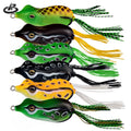 Silicone PVC Thunder Frog Toad Double Hook Sequins Modified Double Color Silk Frog Fishing Lure for Marlin Lake River Use