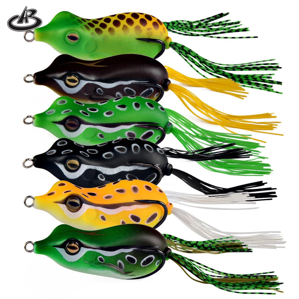 Silicone PVC Thunder Frog Toad Double Hook Sequins Modified Double Color Silk Frog Fishing Lure for Marlin Lake River Use