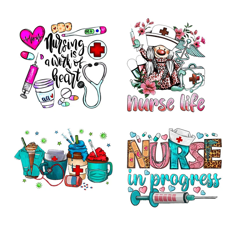 Heat Transfer Prints Nurse Life Vinyl Iron on Label Stickers Screen Print Transfers Transfers Designs for t Shirts