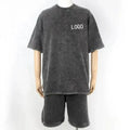 Wholesale Custom  Summer Fashion Short-sleeved  T-shirt + Shorts 2 Sets of Casual Sports Men's Suit