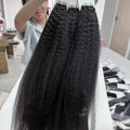 Raw Virgin Tape in Hair  100% Natural Color Cuticle Aligned Human Hair Extensions Tape Ins Hair Kinky Straight