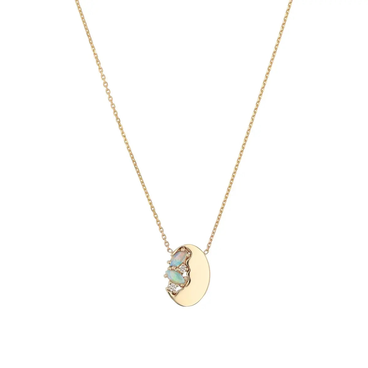 925 Sterling Silver Fashion Gold Plated Personalized Name Marquise Opal Oval Pendant Necklace