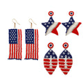 Fourth of July Earrings Red Blue White Rice Seed Beads Independence Day Usa Flag Day 4th July Metal Earring