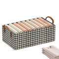 Modern Functional Rectangular Storage Basket Pull-Out Closet Organizer Collapsible Storage Bin for Jeans Clothing Polyester
