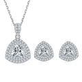 2025 Fashion Classic Women Fine Jewelry Set 925 Sterling Silver Moissanite Wedding Pendant Necklace Studs Set