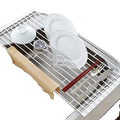 Steel Wrought Iron Folding Multifunction Drain Rack for Kitchen Storage of Vegetable and Fruit Dishes