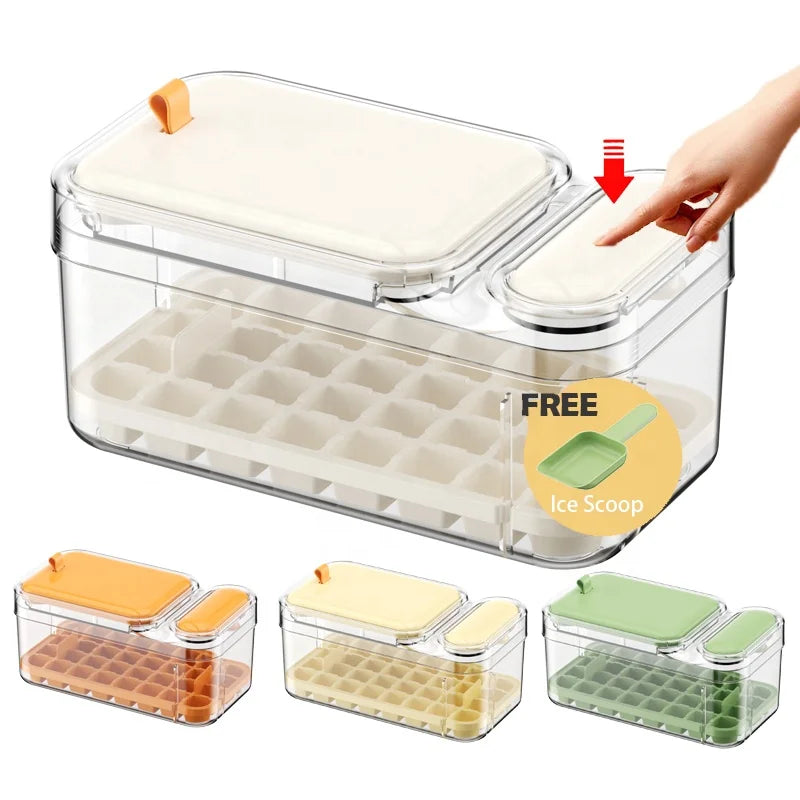 Wholesale Release All Ice Cubes in One Second  Ice Trays Mold for Home Freezer with Scoop Lid & Bin
