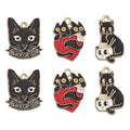 Cute Cat Enamel Charm Pendant Skeleton Cat Cat Head Love Cat Charm DIY Making Necklace Bracelet Earring Keychain Decoration