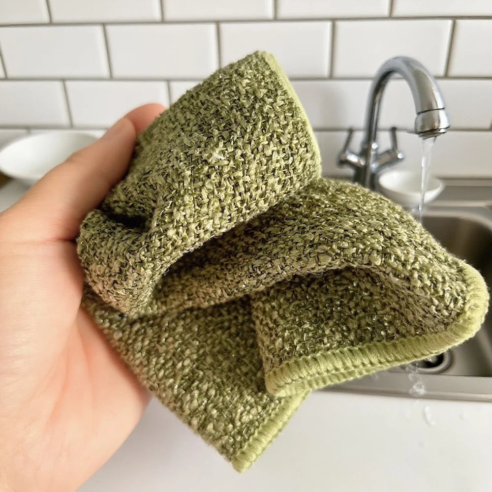 Household Scrub Cloth Kitchen Pot Dish Clean PP Hard Wire Microfiber Cleaning Cloth
