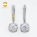 Pass Diamond Tester Elegant Luxury Style Hip Hop Iced Out Jewelry 925 Silver VVS1 Moissanite Diamond Drop Huggie Earrings Women