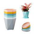 Plastic Geometry Design Powder Coated Eco-Friendly Modern Garden Floor Flower Pot