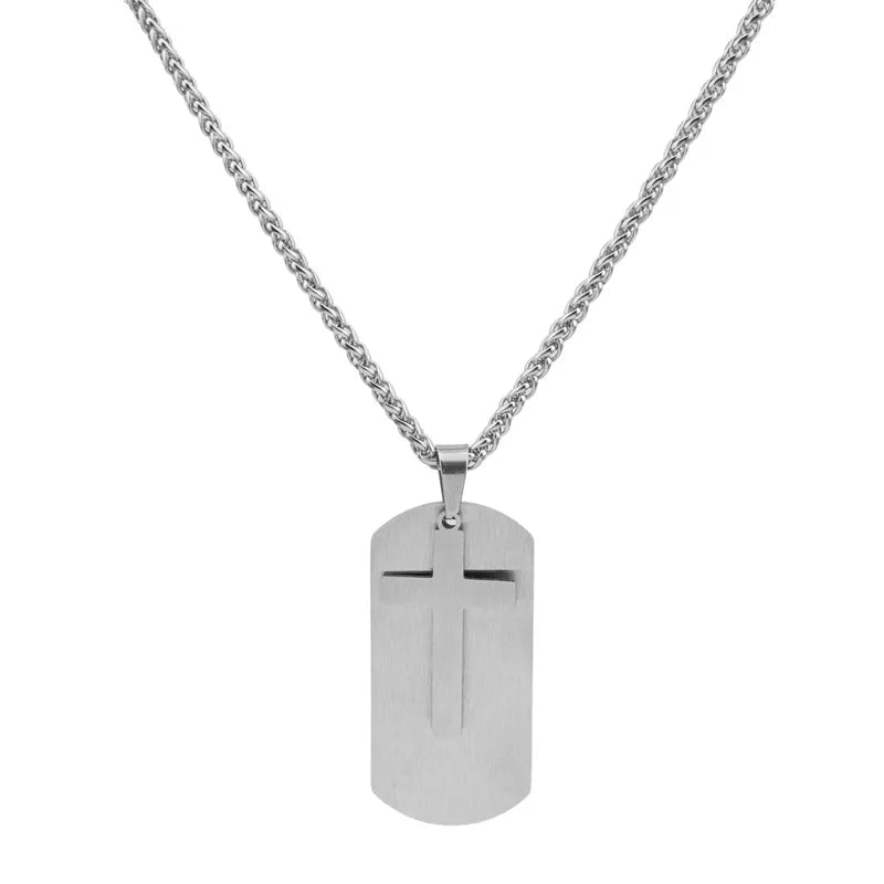 Classic Retro Fashion Minimalist Pendant Necklace Personalized Stainless Steel Cross Exquisite Charm Eternal Style ZIRCON Gift