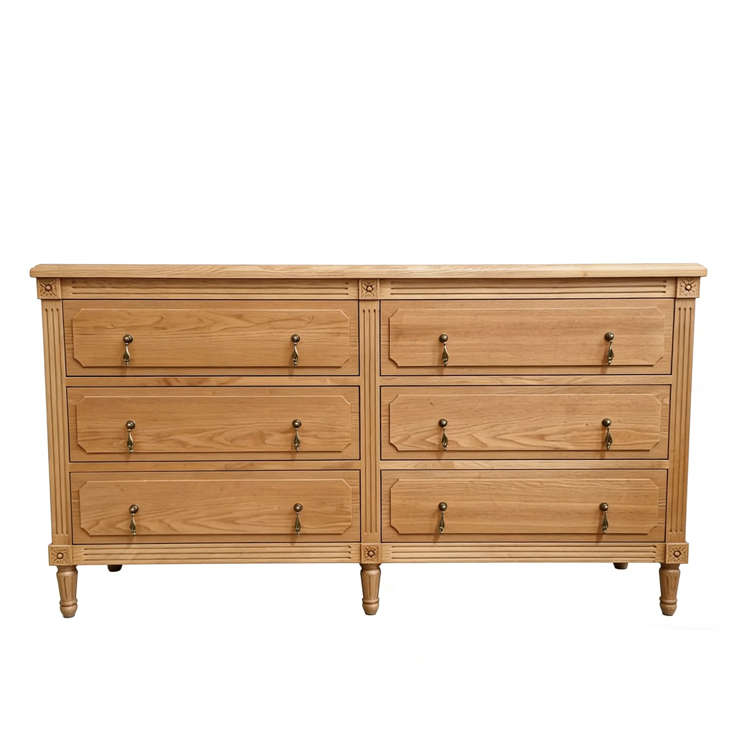 American Style Solid Wood 6-Drawer Storage Cabinet