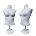 Female Half Body Mannequin Plastic Stand with Plus Size Features for Sportswear Display Headless and Skin-Colored