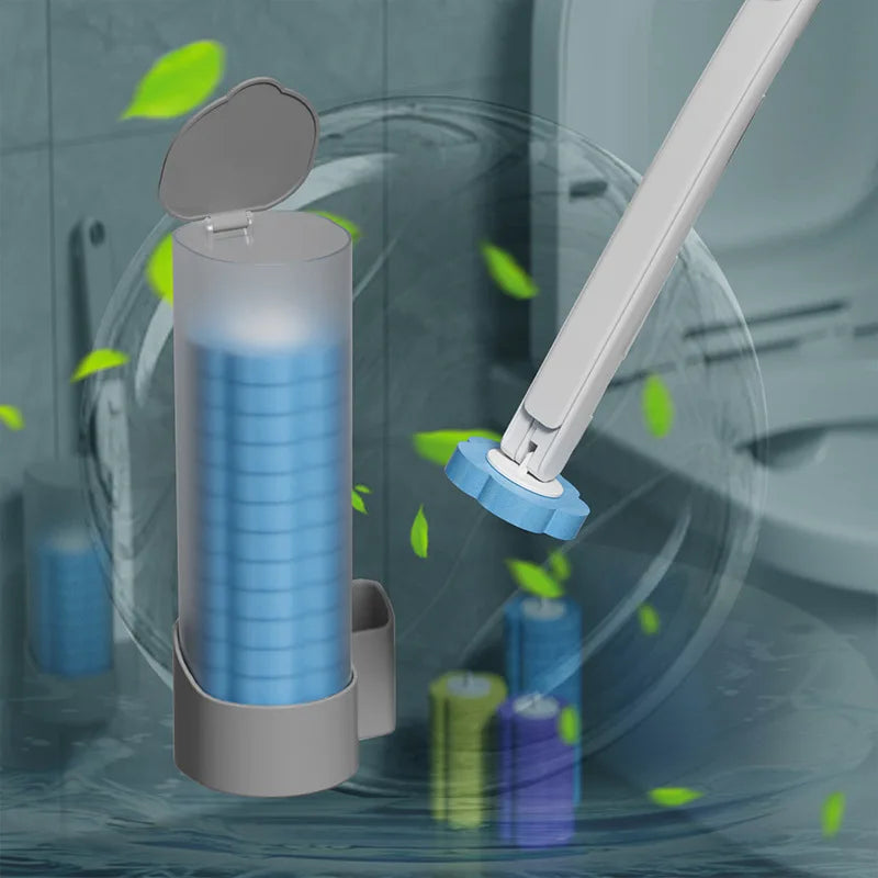 Household Disposable Creative Home Bathroom Cleaning Artifact PP Material With Soap Dispenser Bathroom Use Handle Toilet Brush