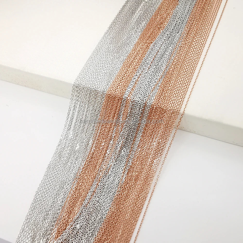 Wholesale Bulk Loose Chain 9K Solid Gold Cable Chain Sell by Meter Roll for Jewelry Making