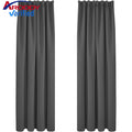 ARODDY H175*140cm Bedroom Blackout Curtains Long Light Reducing Thermal Insulated Solid Grommet Fabric Black Out Curtains
