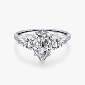 Ailmay Luxury 5ct Pear Shaped Engagement Ring 925 Sterling Silver Clear Zirconia CZ Finger Ring Fine Female Fashion Jewelry Gift